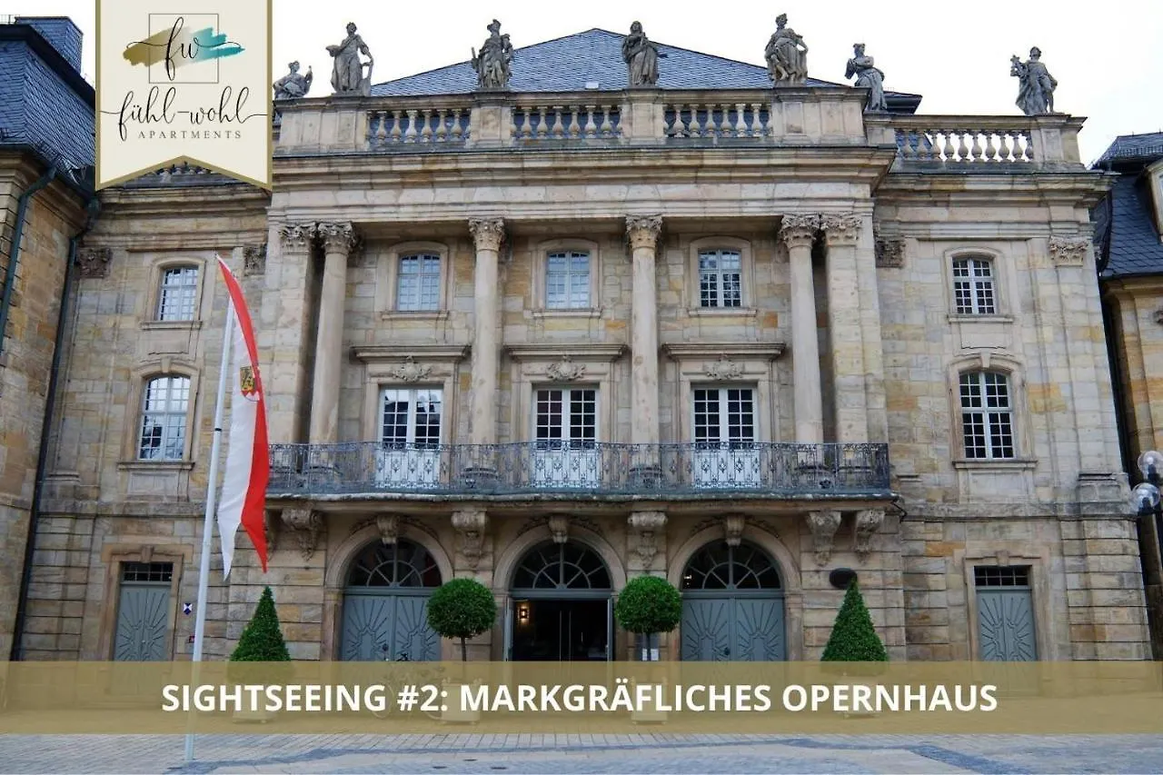 Apartment Semper Suite No1 - 2Zi Fewo 1-4 Pers, Balkon, Parkplatz, Hofgartennaehe Bayreuth